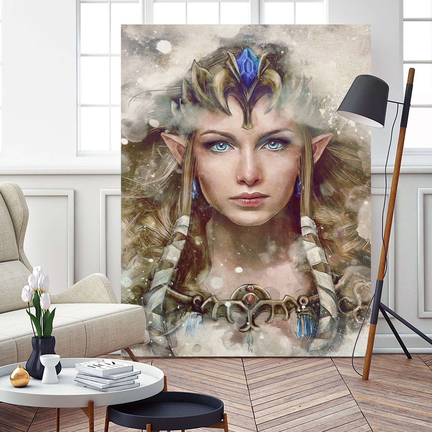 Epic Princess Zelda Portrait by Barrett Biggers on GIANT ART - brown digital painting