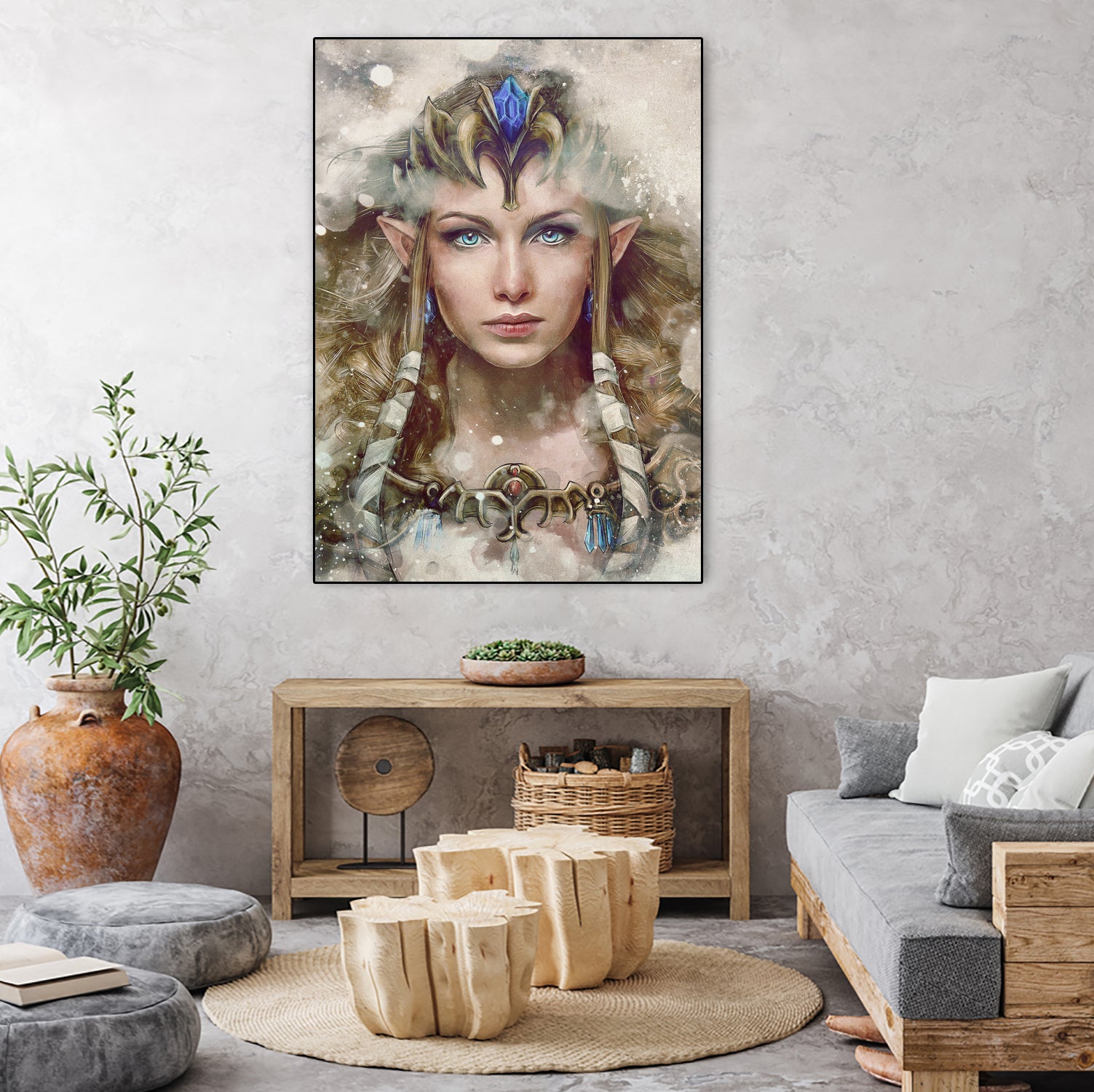 Epic Princess Zelda Portrait by Barrett Biggers on GIANT ART - brown digital painting