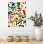 Floral and Pin Up Girls II Pattern by burcu korkmazyurek on GIANT ART - white digital painting