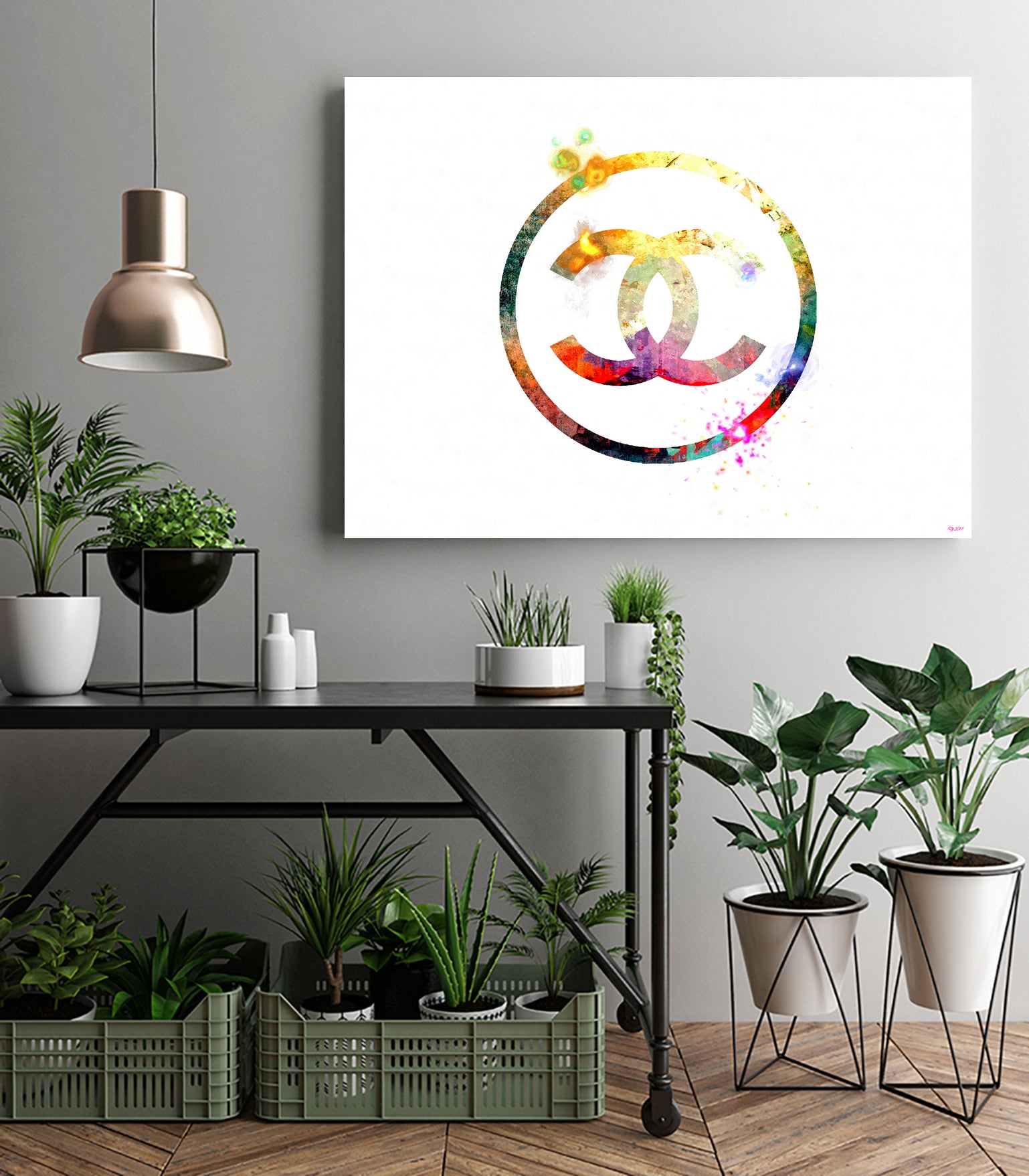 Chanel Logo by Daniel Janda on GIANT ART - white mixed media