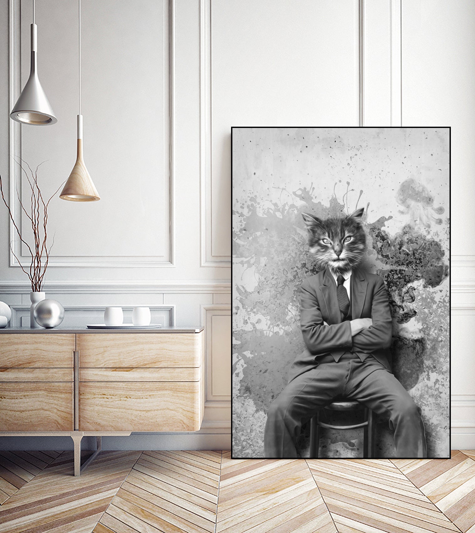 Gangster Cat Pepe Psyche by Pepe Psyche on GIANT ART - black digital drawing