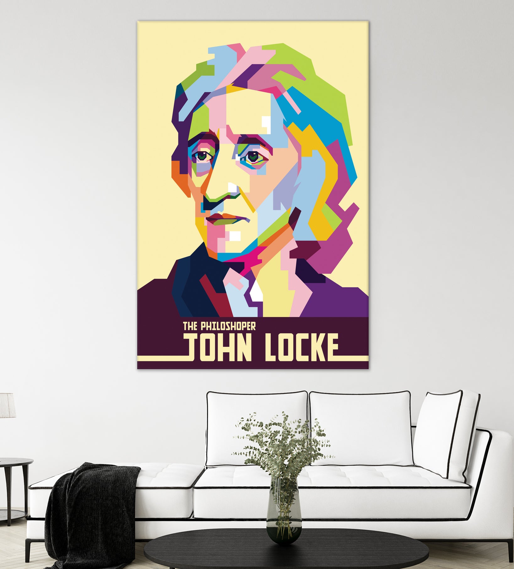 John Locke in Pop Art Portrait by Ahmad Taufiq on GIANT ART - white vector illustration