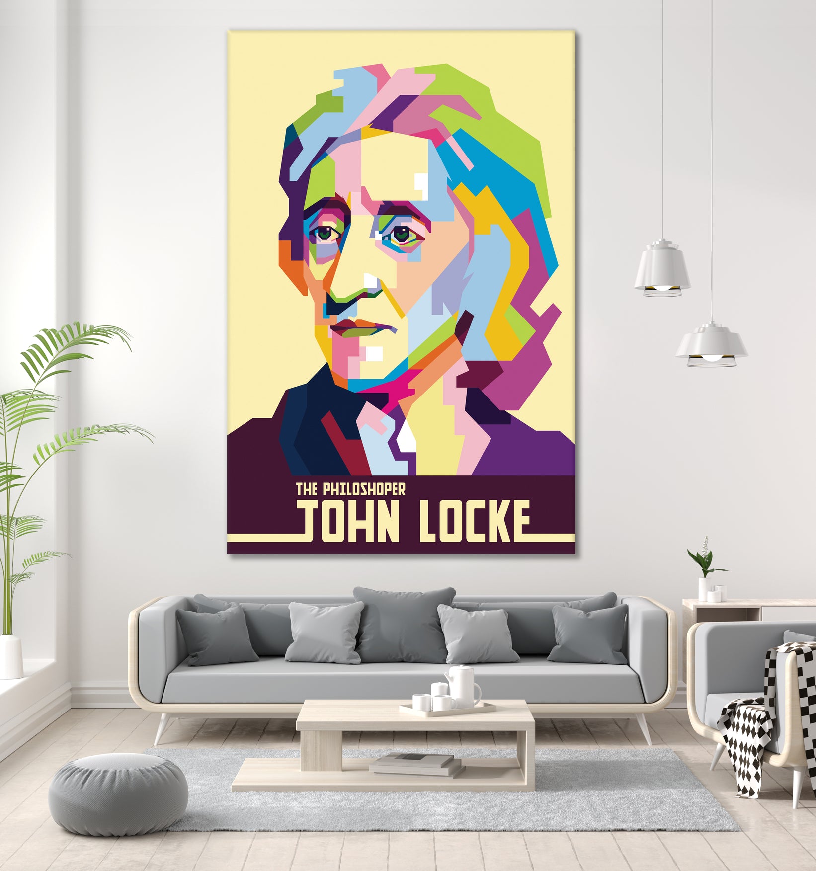 John Locke in Pop Art Portrait by Ahmad Taufiq on GIANT ART - white vector illustration