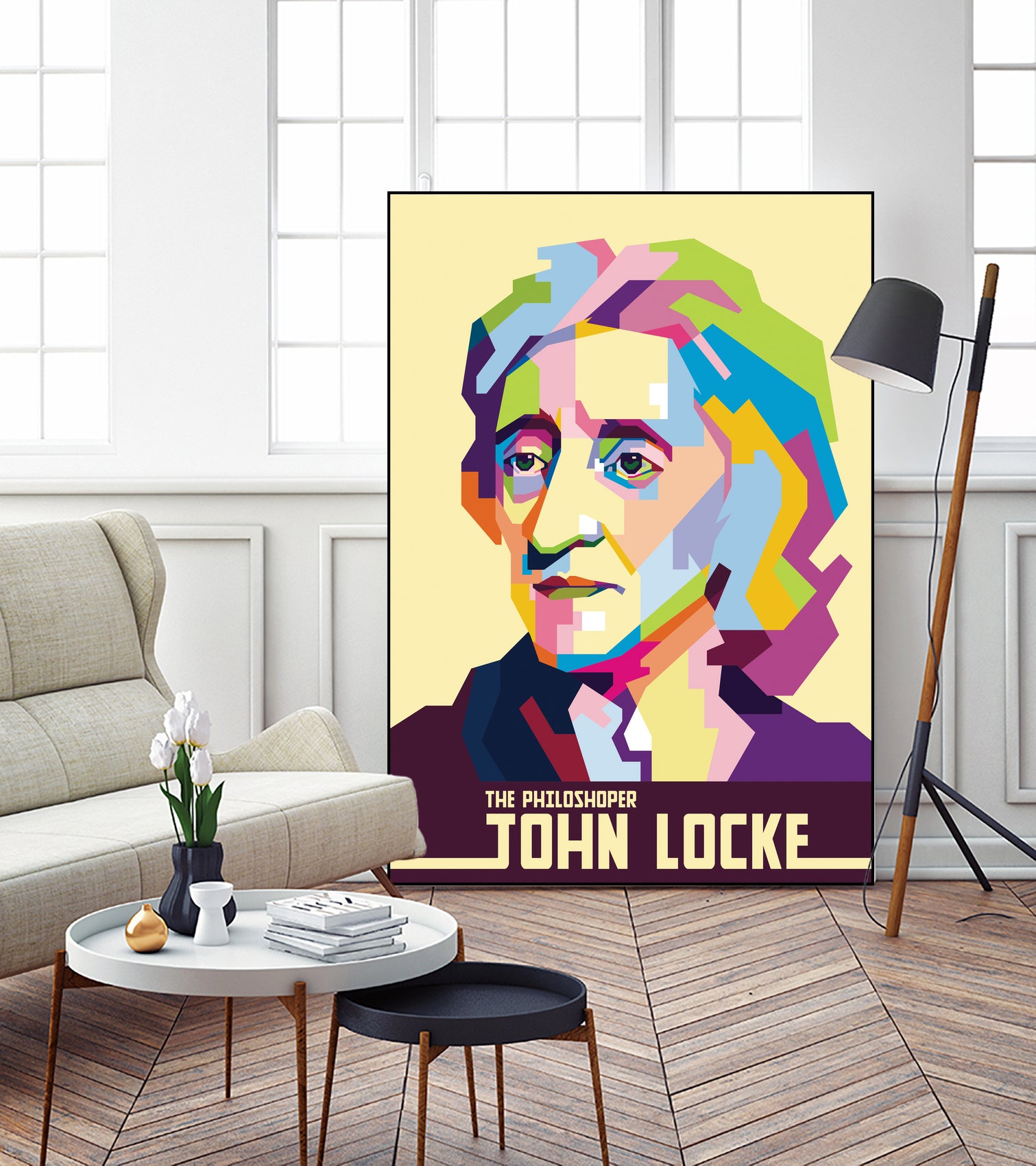 John Locke in Pop Art Portrait by Ahmad Taufiq on GIANT ART - white vector illustration