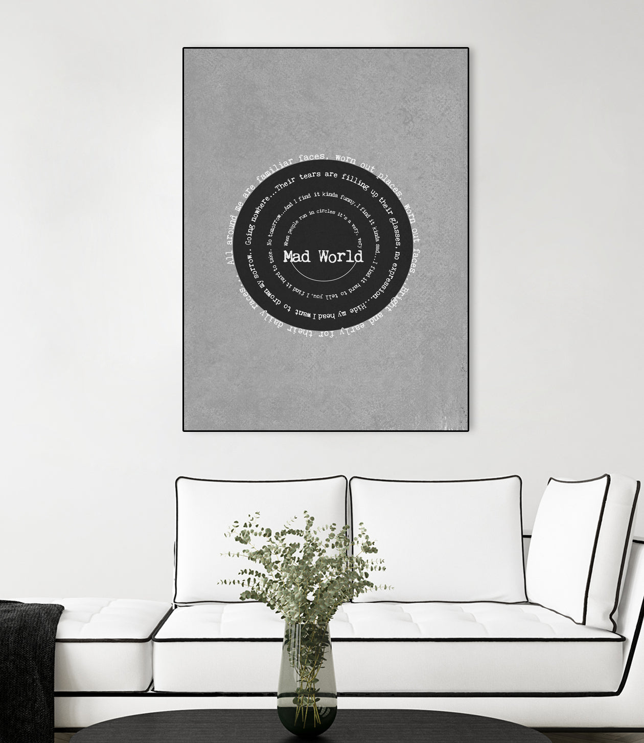 Mad World by Gary Jules Poster by Aline Ferreira on GIANT ART - gray typography