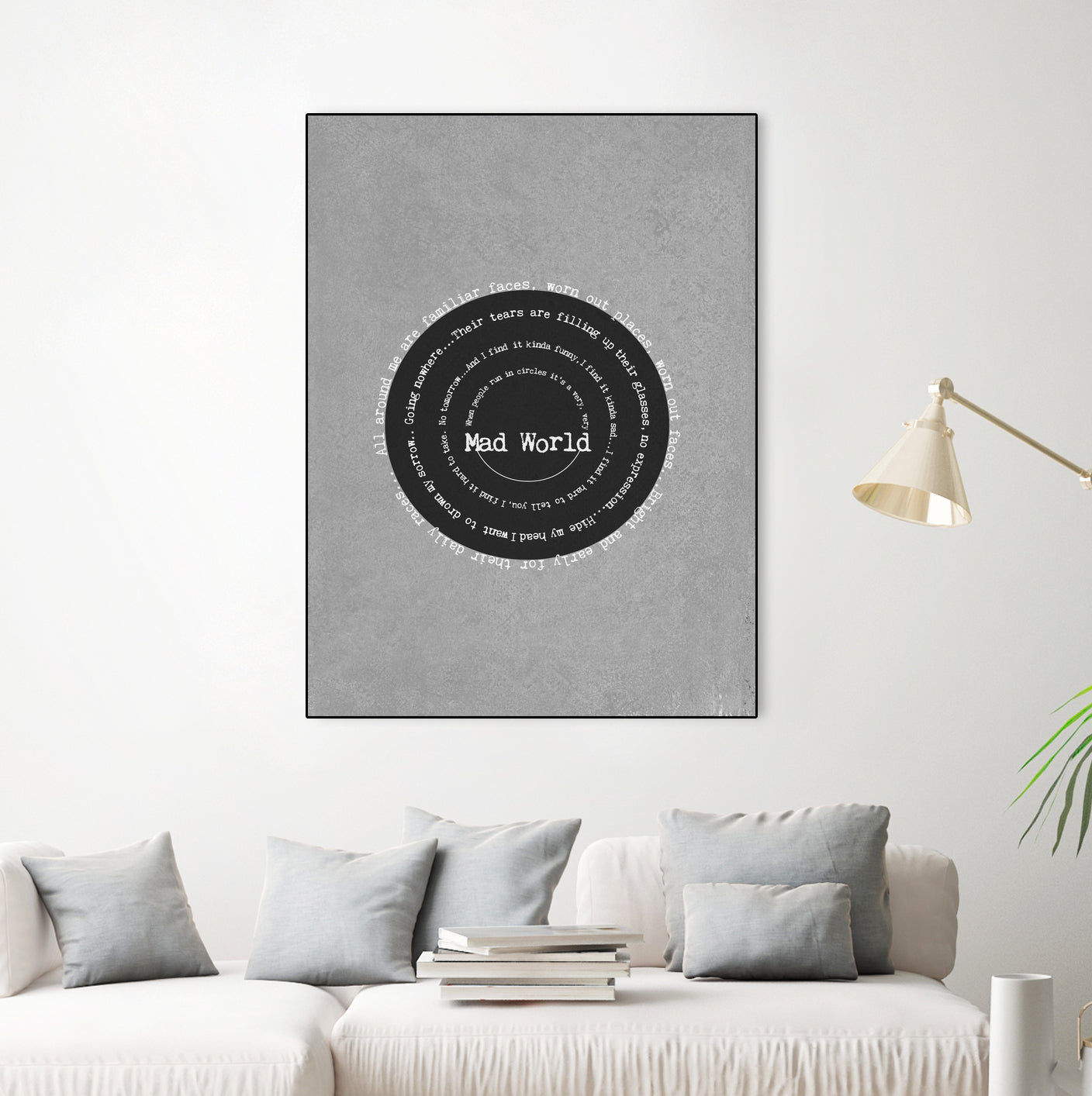 Mad World by Gary Jules Poster by Aline Ferreira on GIANT ART - gray typography