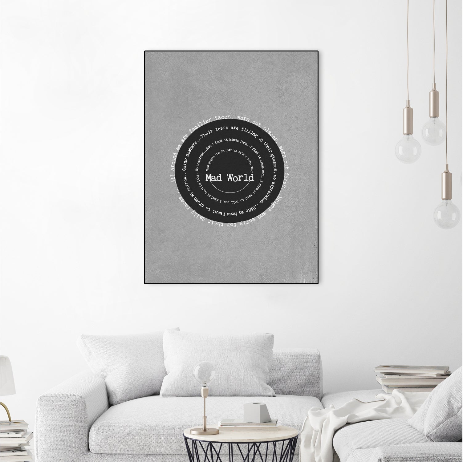 Mad World by Gary Jules Poster by Aline Ferreira on GIANT ART - gray typography