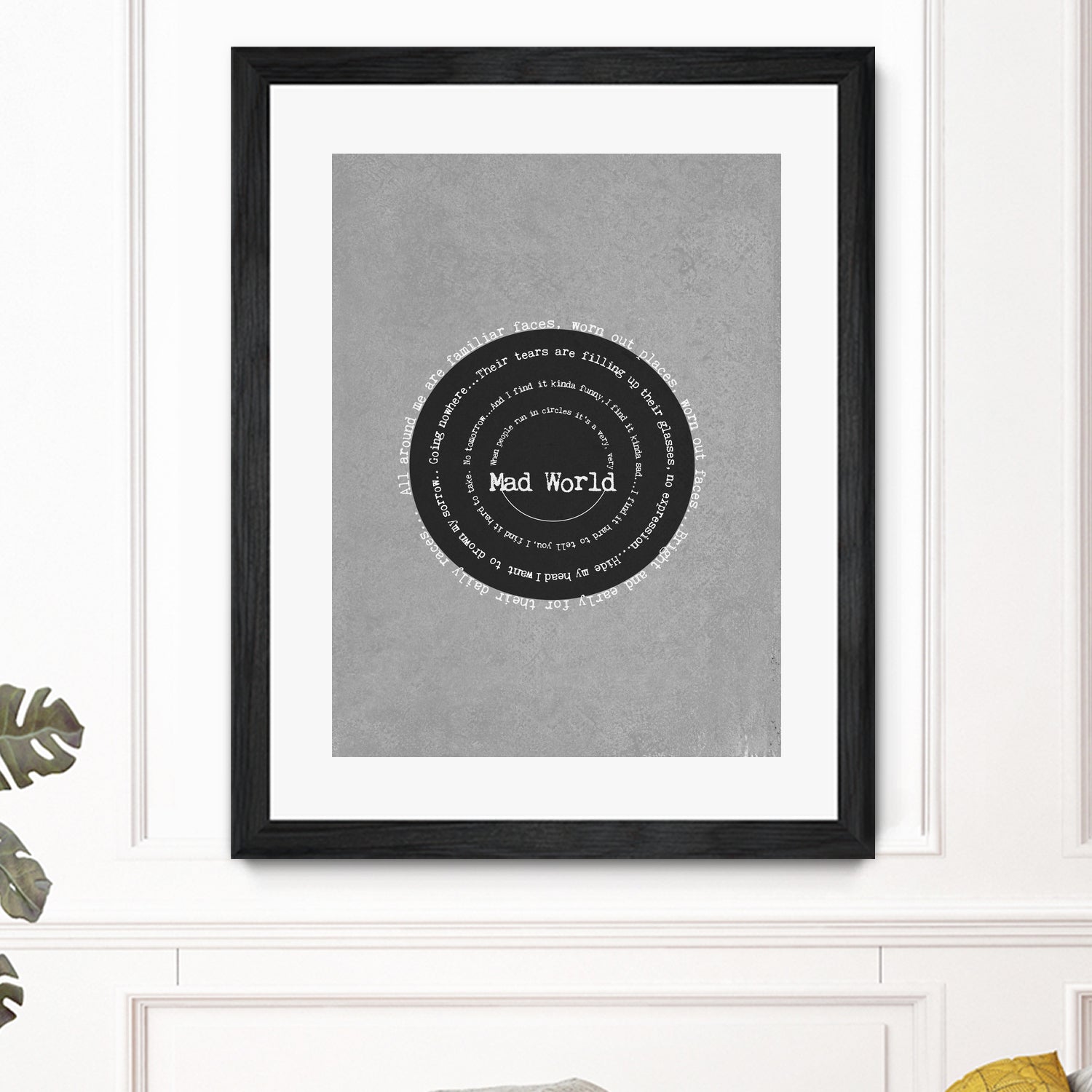 Mad World by Gary Jules Poster by Aline Ferreira on GIANT ART - gray typography