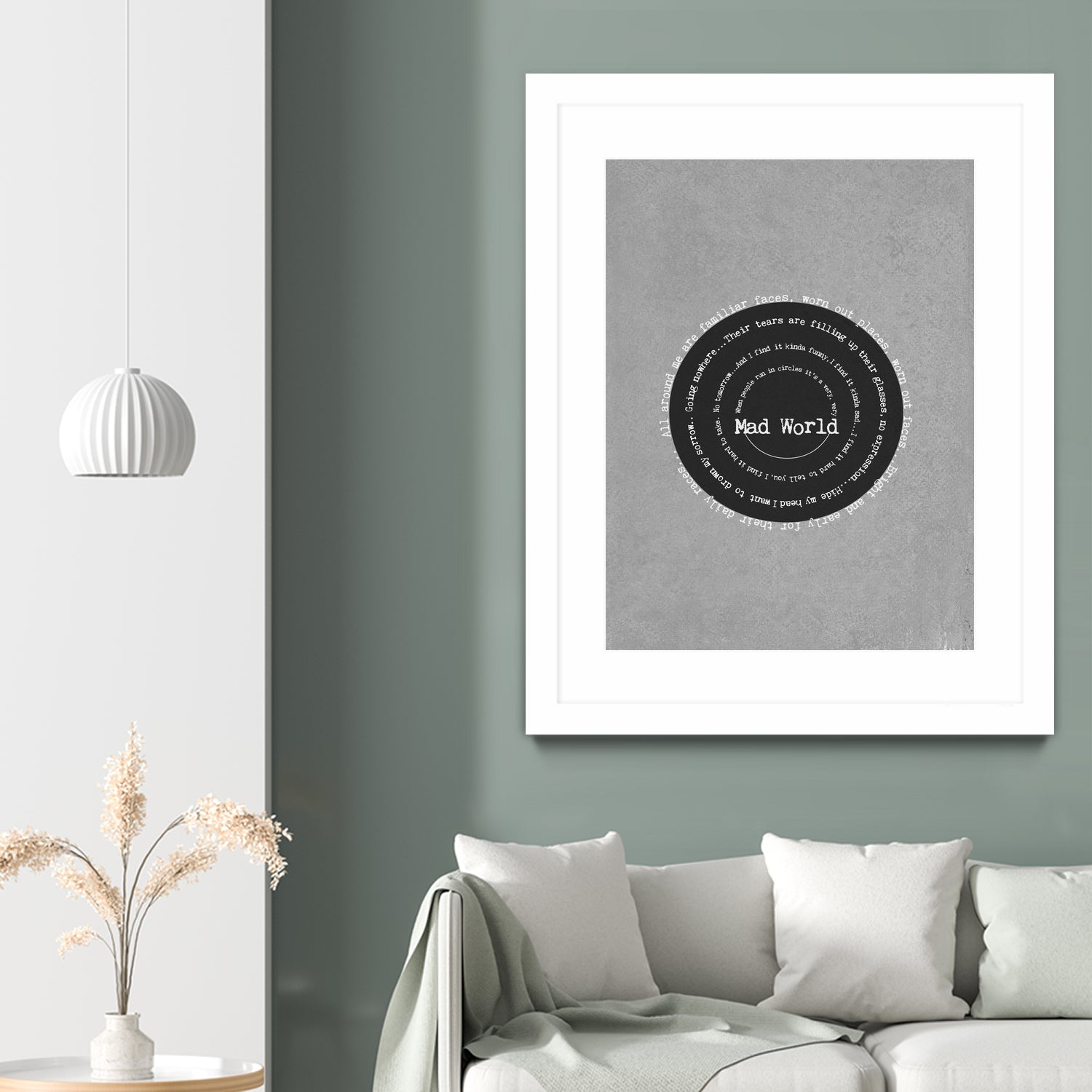 Mad World by Gary Jules Poster by Aline Ferreira on GIANT ART - gray typography