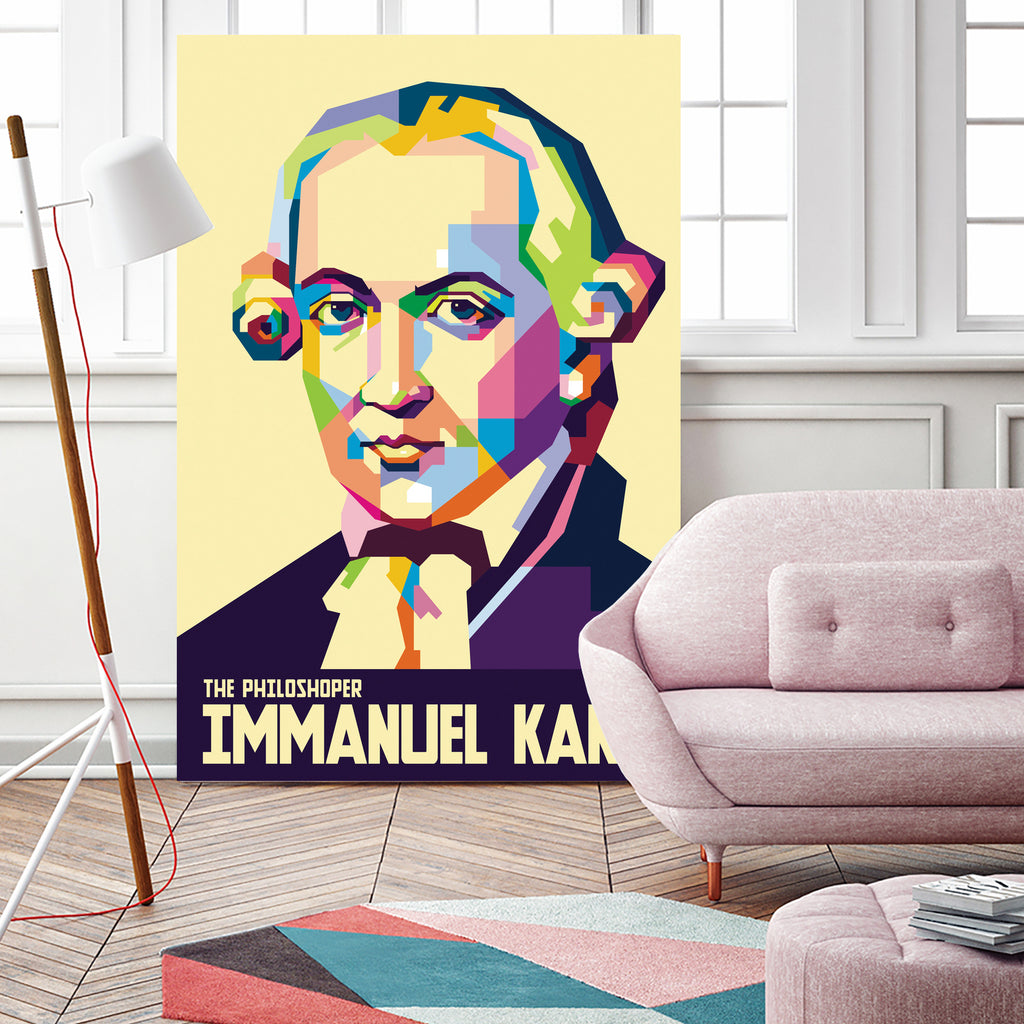 Immanuel Kant in Pop Art Portrait by Ahmad Taufiq on GIANT ART - white digital drawing