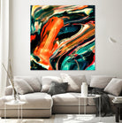 ABSTRACT COLORFUL PAINTING II-B3 by Pia Schneider on GIANT ART - orange mixed media