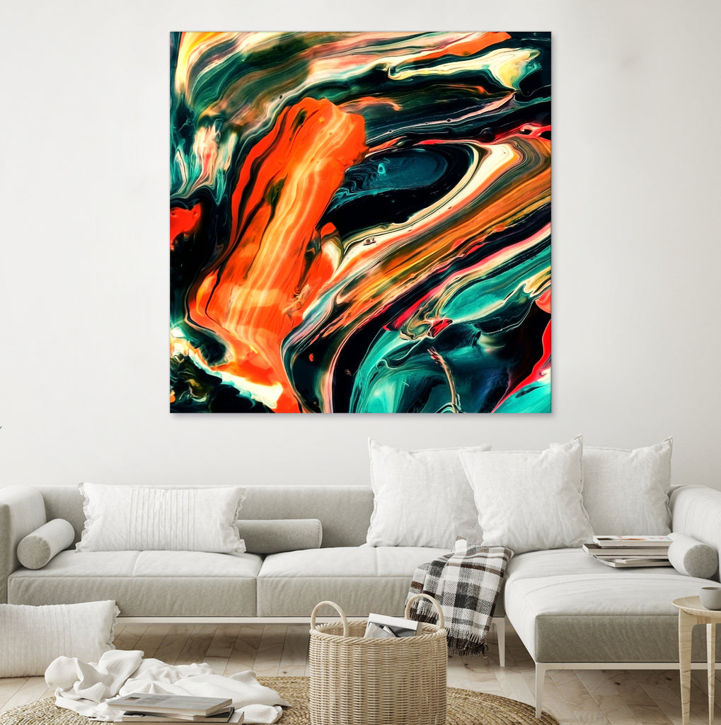 ABSTRACT COLORFUL PAINTING II-B3 by Pia Schneider on GIANT ART - orange mixed media