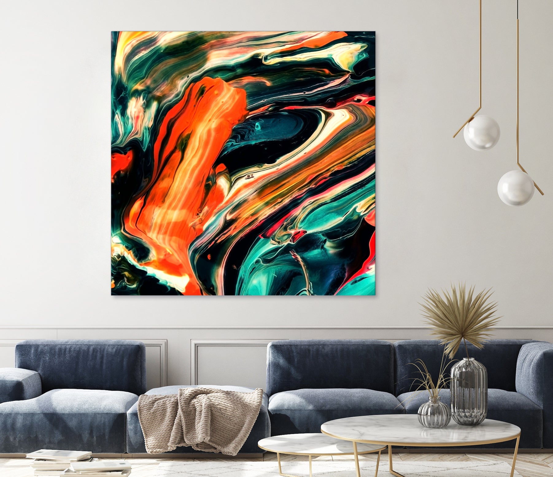 ABSTRACT COLORFUL PAINTING II-B3 by Pia Schneider on GIANT ART - orange mixed media