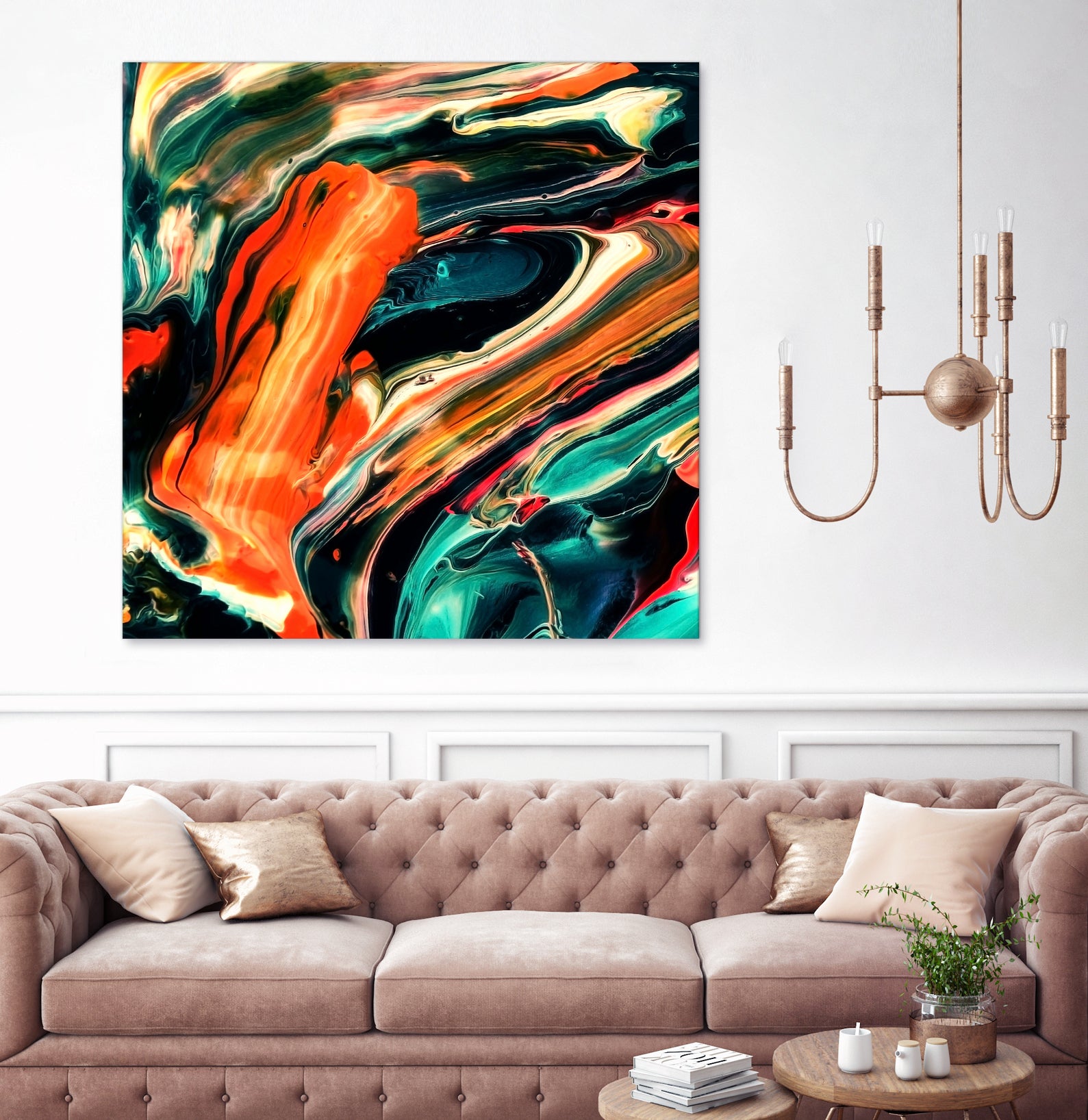 ABSTRACT COLORFUL PAINTING II-B3 by Pia Schneider on GIANT ART - orange mixed media