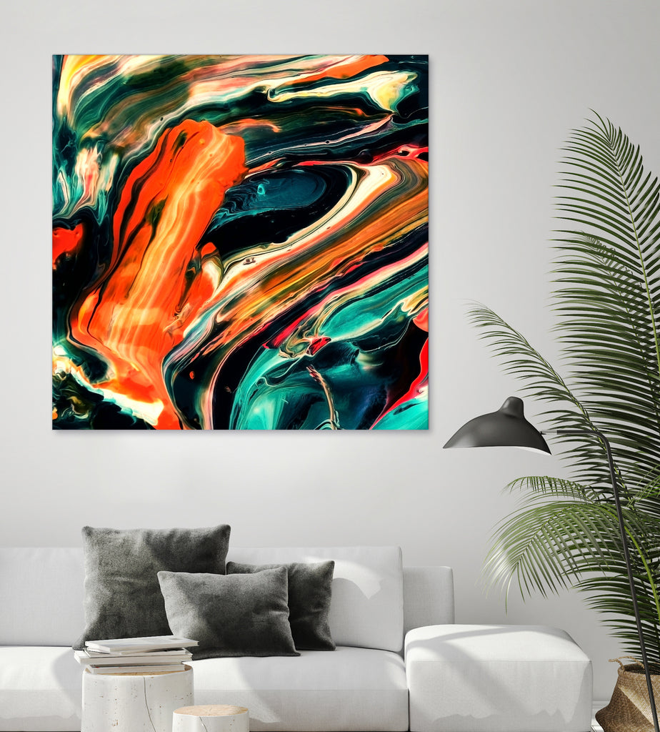 ABSTRACT COLORFUL PAINTING II-B3 by Pia Schneider on GIANT ART - orange mixed media