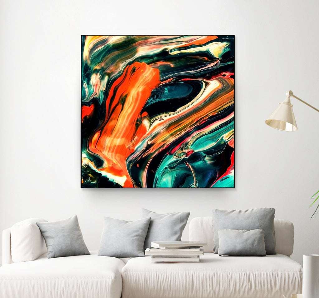 ABSTRACT COLORFUL PAINTING II-B3 by Pia Schneider on GIANT ART - orange mixed media