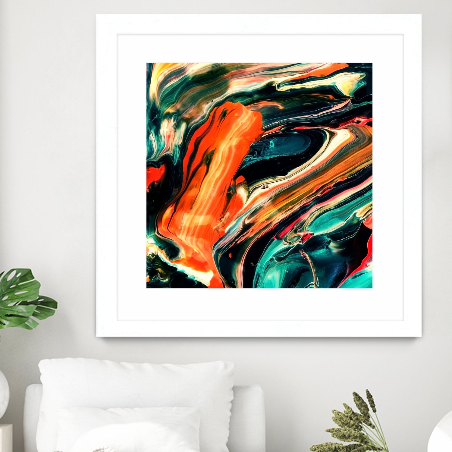 ABSTRACT COLORFUL PAINTING II-B3 by Pia Schneider on GIANT ART - orange mixed media