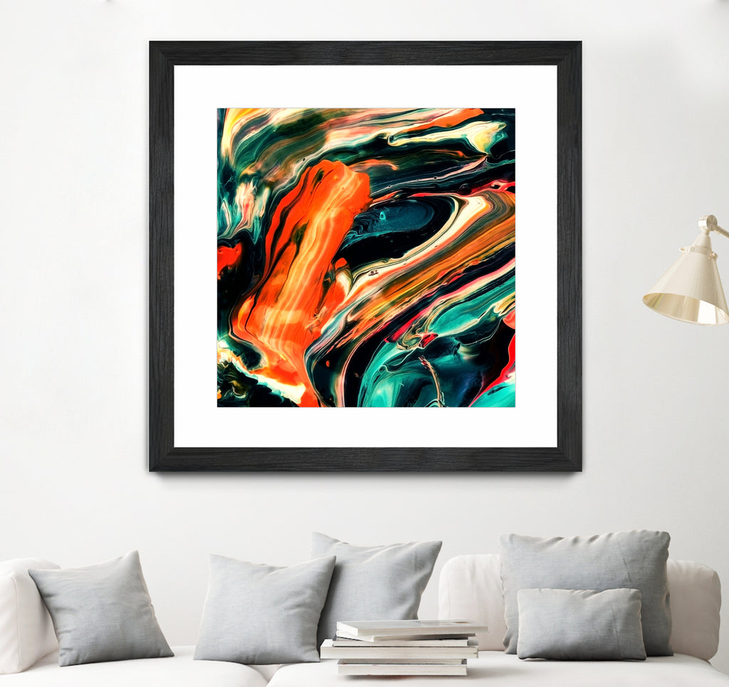 ABSTRACT COLORFUL PAINTING II-B3 by Pia Schneider on GIANT ART - orange mixed media