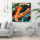 ABSTRACT COLORFUL PAINTING II-B3 by Pia Schneider on GIANT ART - orange mixed media