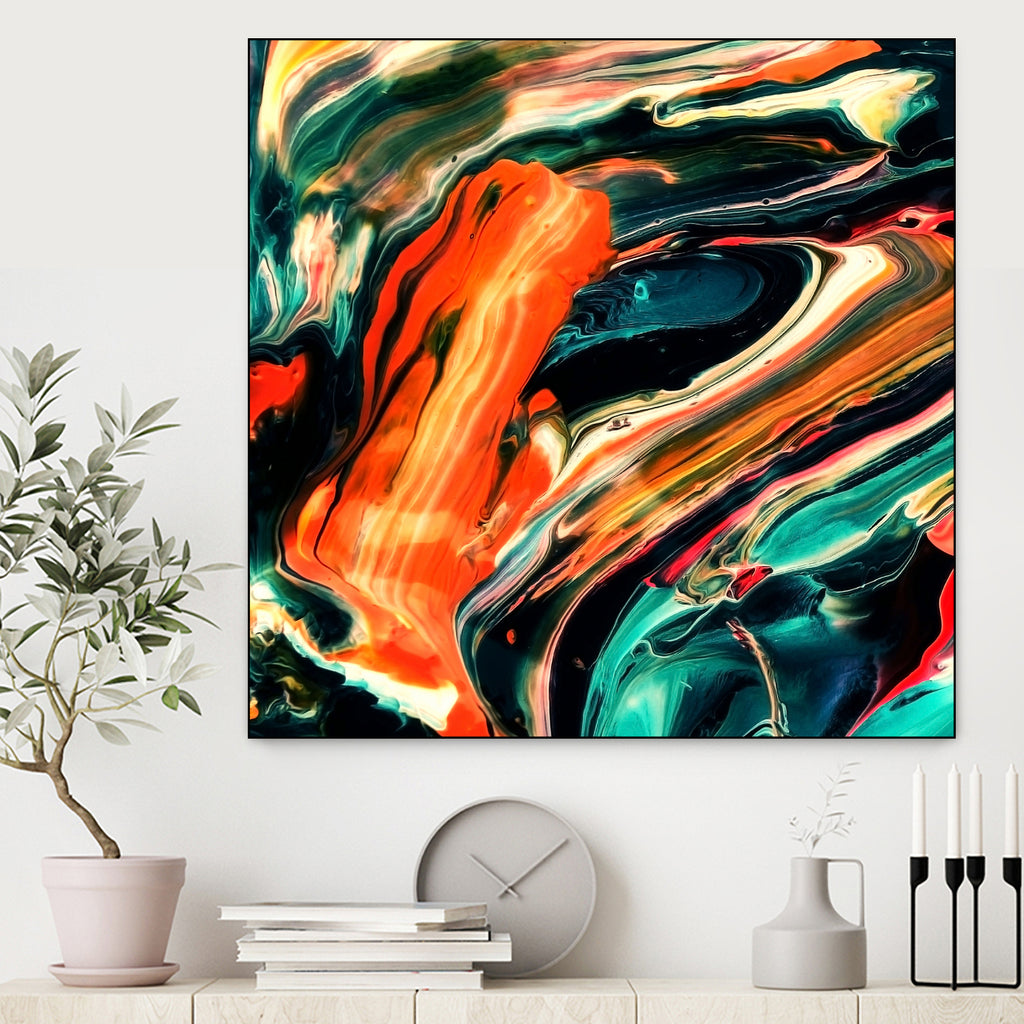 ABSTRACT COLORFUL PAINTING II-B3 by Pia Schneider on GIANT ART - orange mixed media