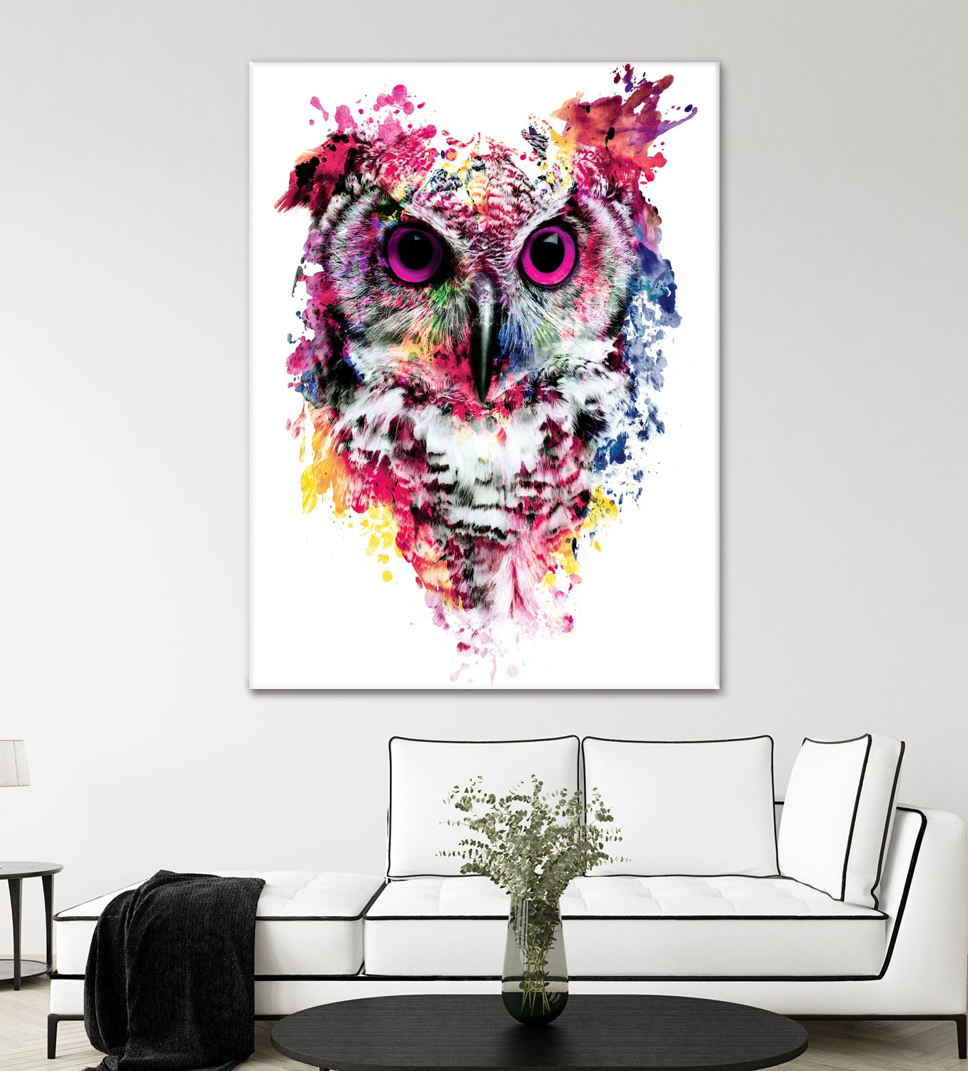 Owl by RIZA PEKER on GIANT ART - pink digital painting