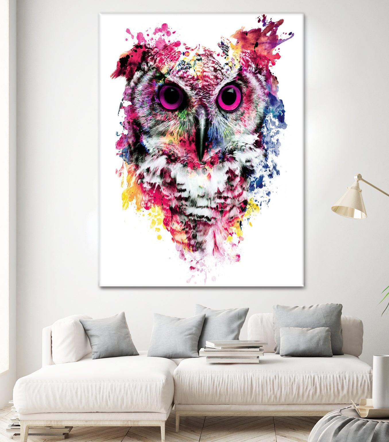 Owl by RIZA PEKER on GIANT ART - pink digital painting