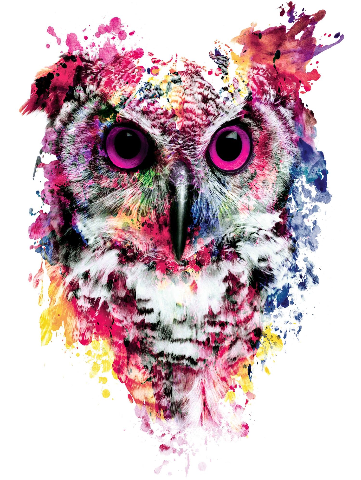 Owl by RIZA PEKER on GIANT ART - pink digital painting