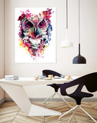 Owl by RIZA PEKER on GIANT ART - pink digital painting