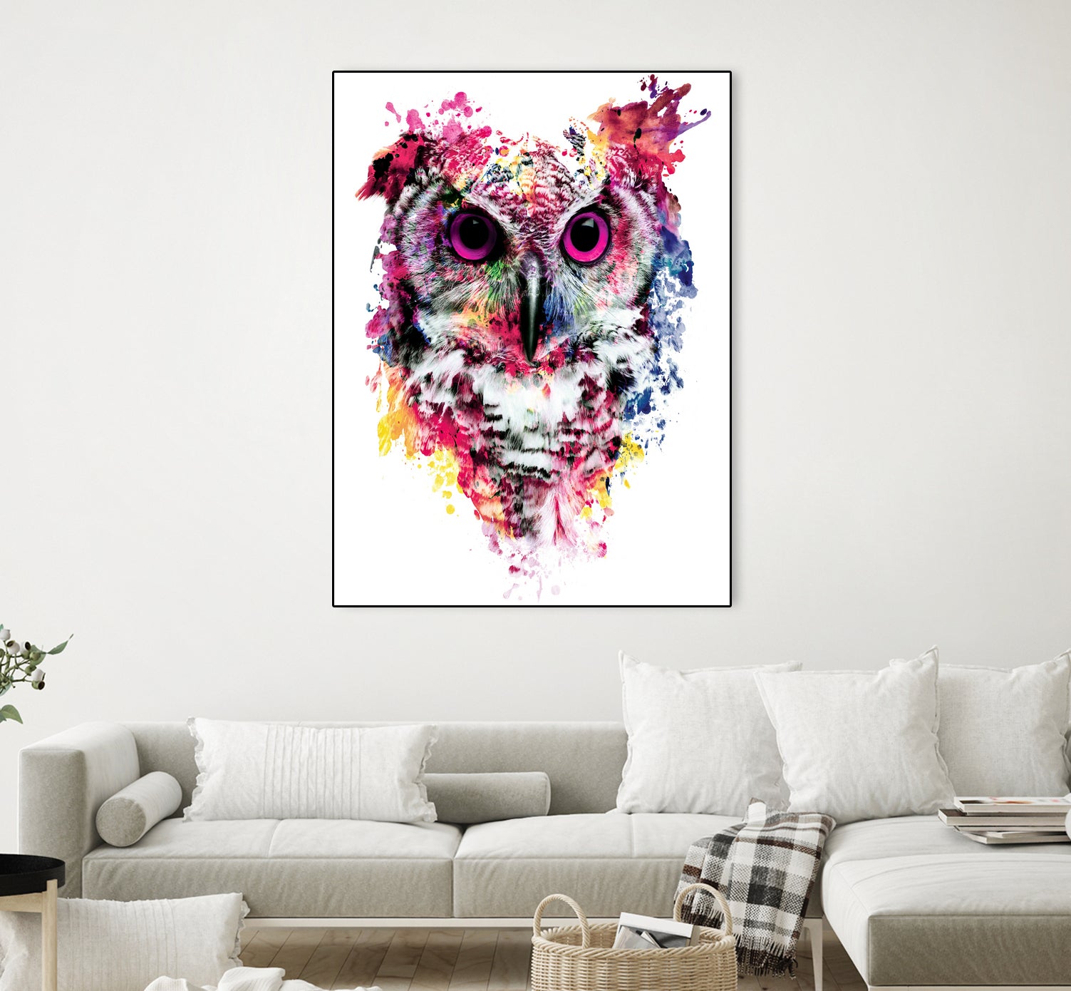 Owl by RIZA PEKER on GIANT ART - pink digital painting