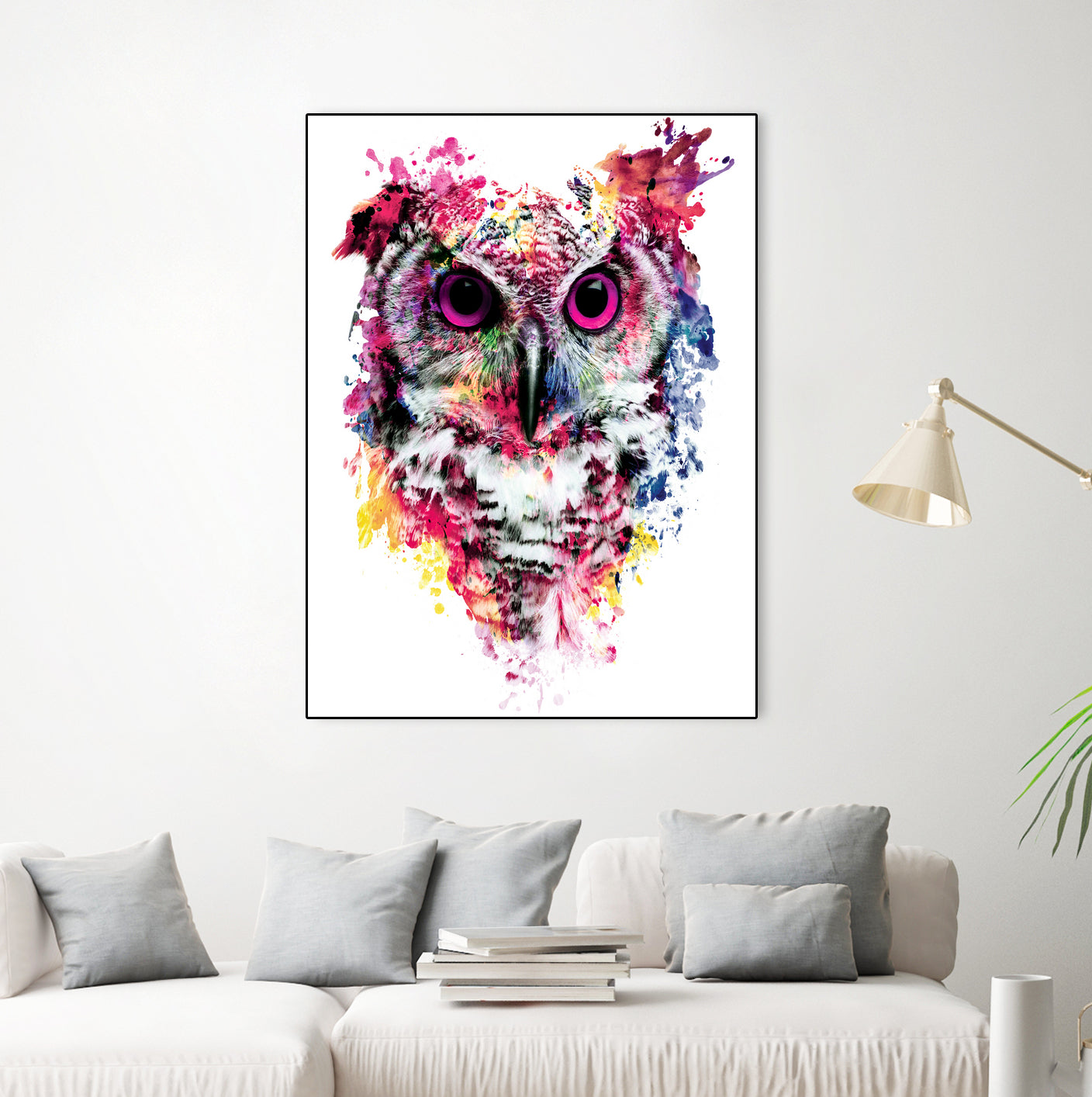 Owl by RIZA PEKER on GIANT ART - pink digital painting