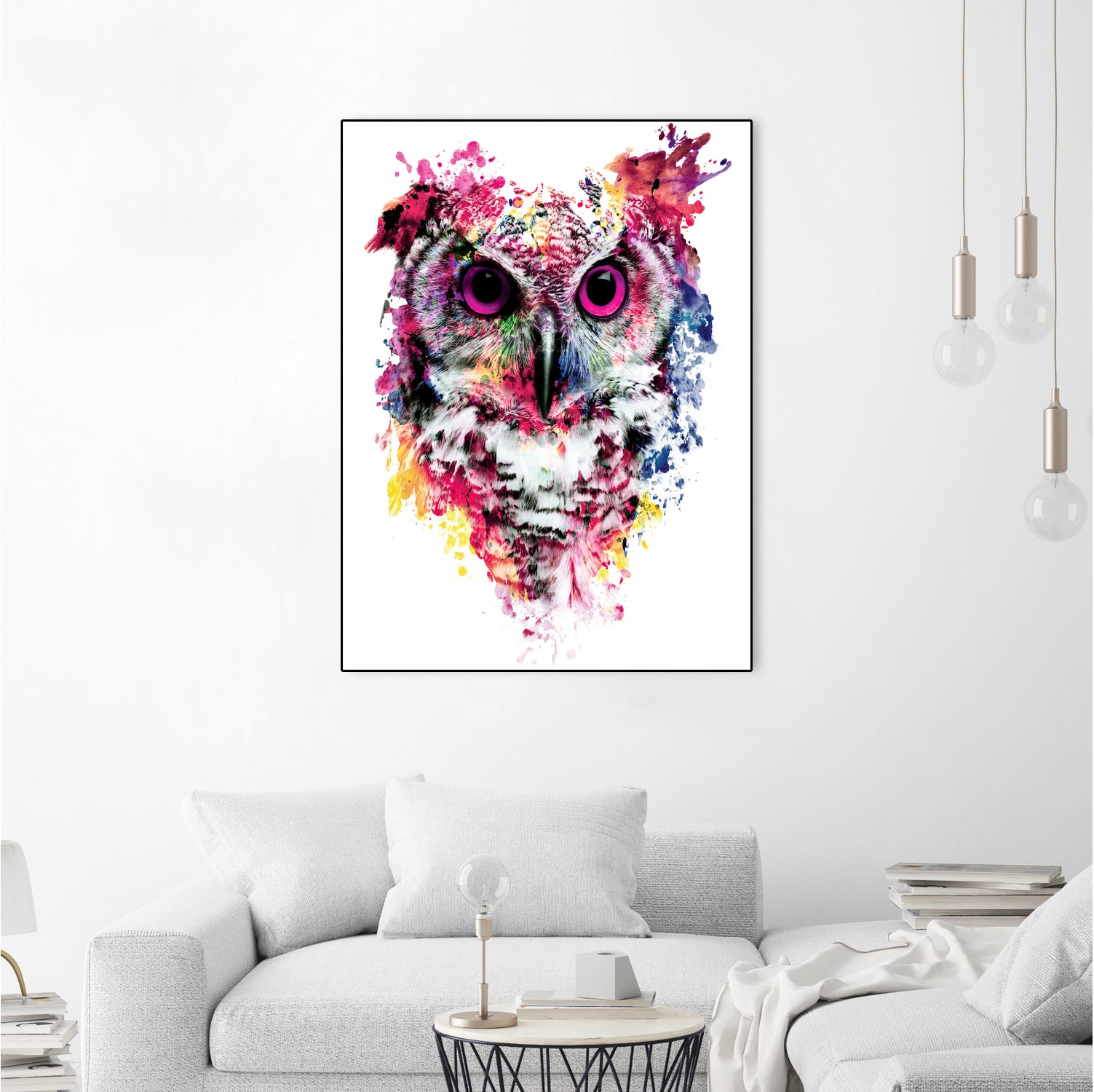 Owl by RIZA PEKER on GIANT ART - pink digital painting