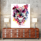 Owl by RIZA PEKER on GIANT ART - pink digital painting