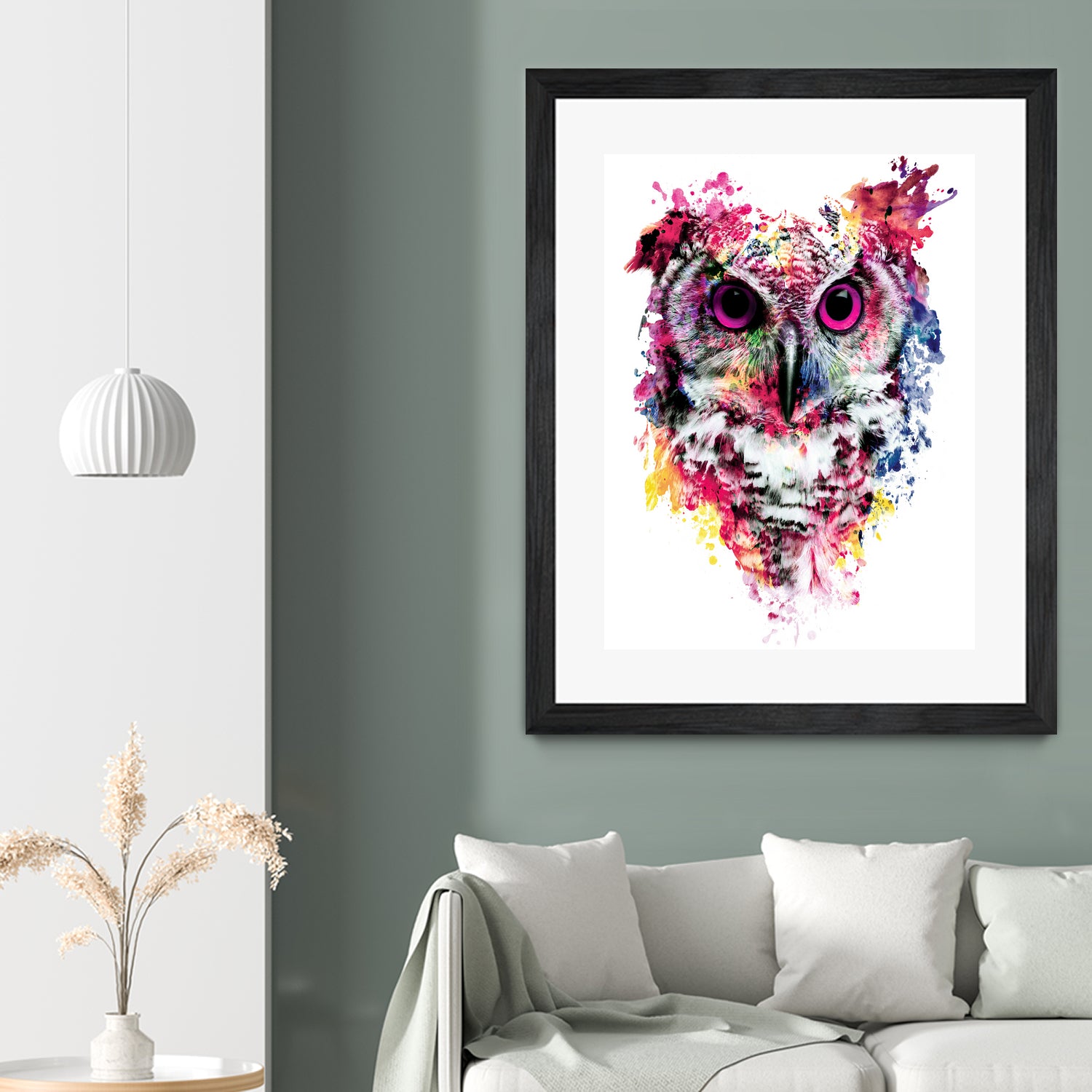 Owl by RIZA PEKER on GIANT ART - pink digital painting