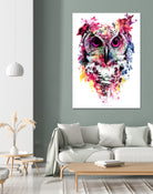 Owl by RIZA PEKER on GIANT ART - pink digital painting