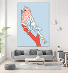 BUDGIE FLORAL BLUE by Thomas Fernez on GIANT ART - blue digital painting