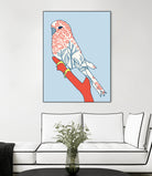 BUDGIE FLORAL BLUE by Thomas Fernez on GIANT ART - blue digital painting