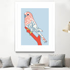 BUDGIE FLORAL BLUE by Thomas Fernez on GIANT ART - blue digital painting