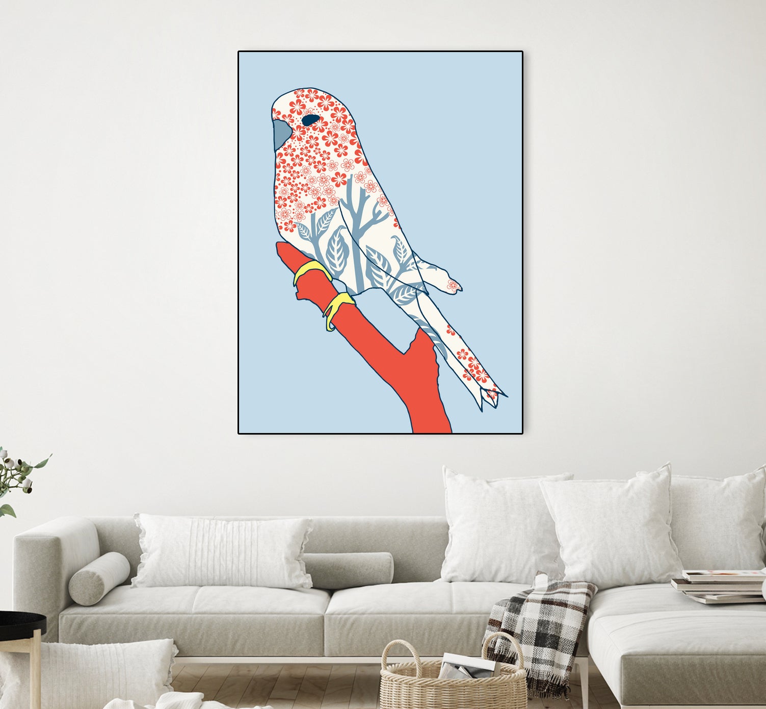 BUDGIE FLORAL BLUE by Thomas Fernez on GIANT ART - blue digital painting