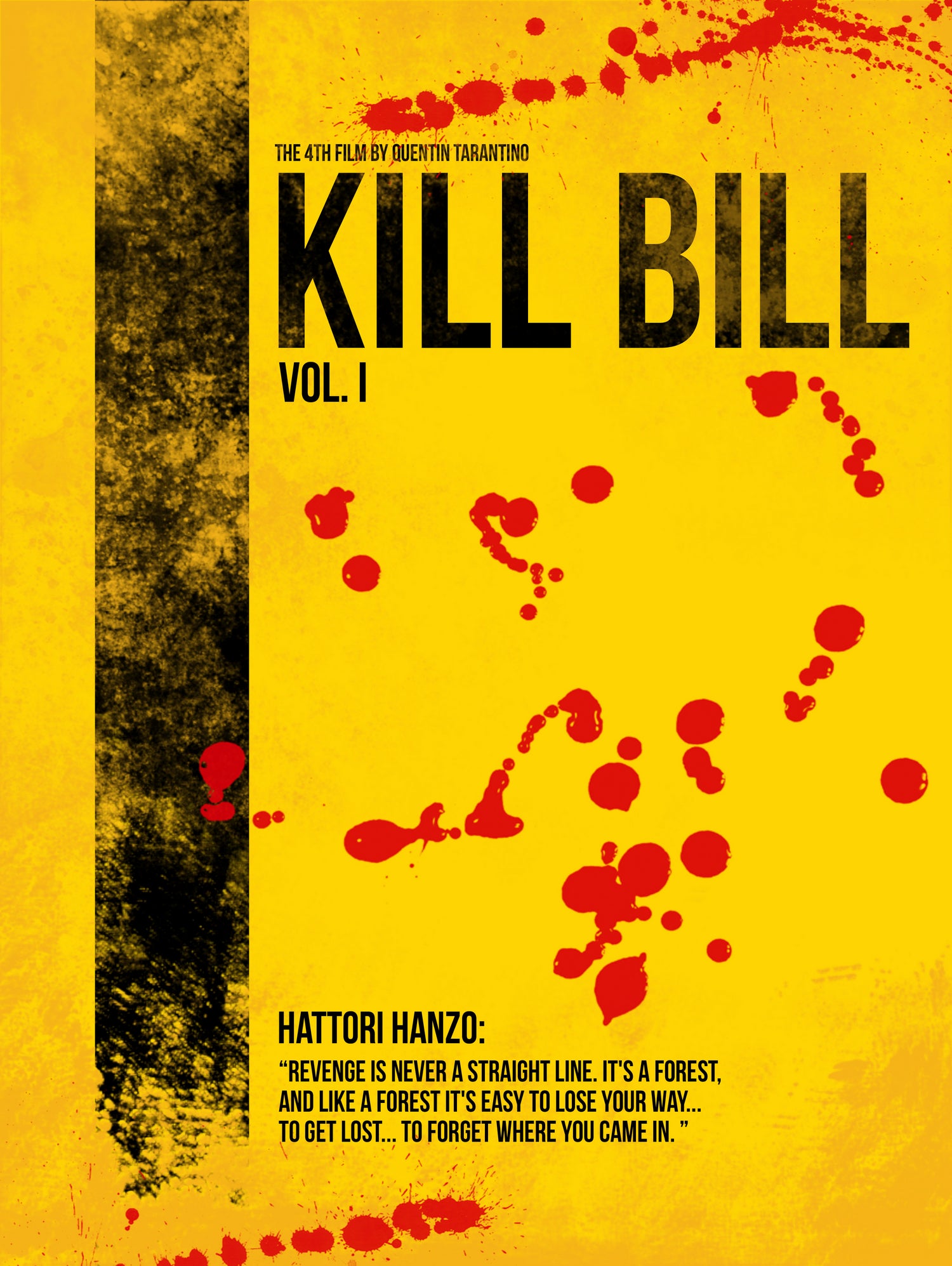 Kill Bill - Vol. I minimal movie poster alternative by HDMI 2K on GIANT ART - yellow typography