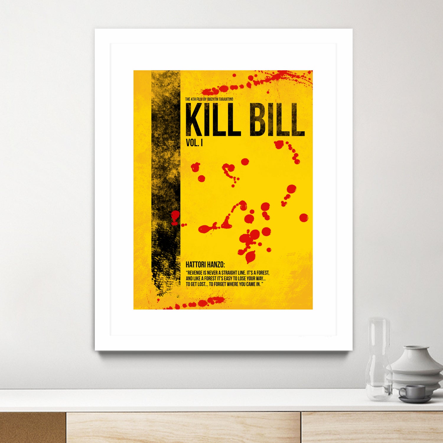 Kill Bill - Vol. I minimal movie poster alternative by HDMI 2K on GIANT ART - yellow typography