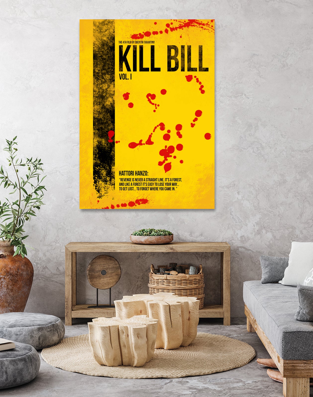 Kill Bill - Vol. I minimal movie poster alternative by HDMI 2K on GIANT ART - yellow typography