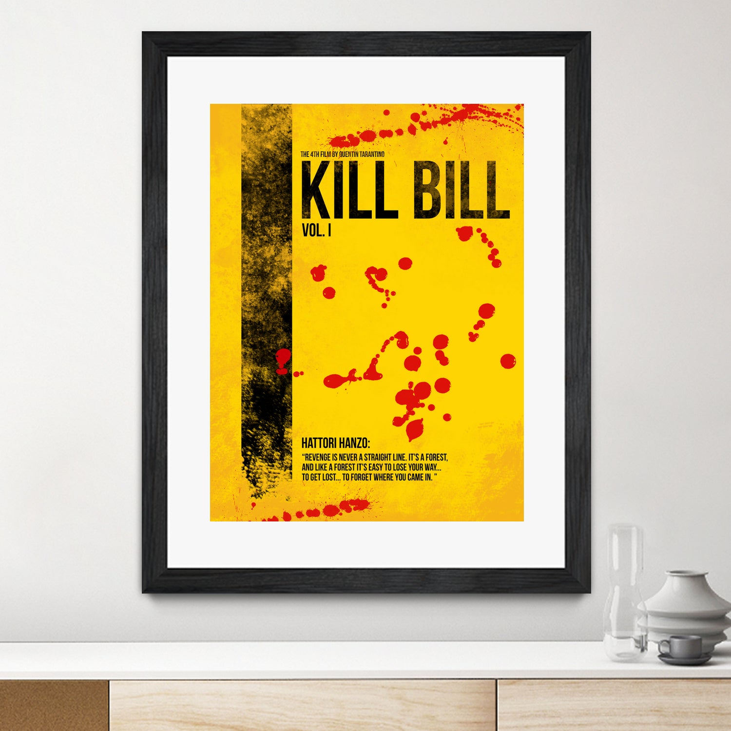 Kill Bill - Vol. I minimal movie poster alternative by HDMI 2K on GIANT ART - yellow typography