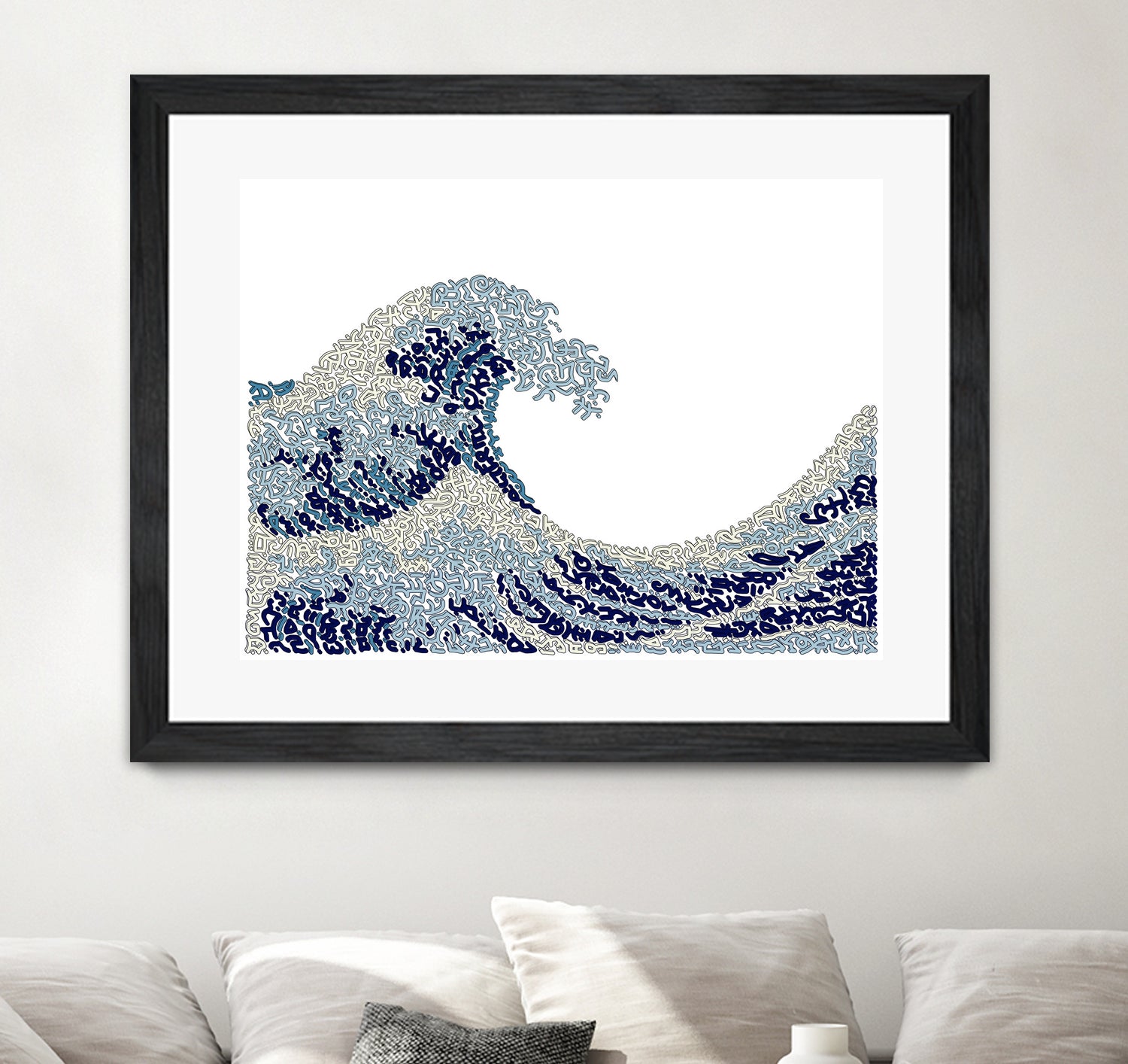 The Wave by Caroline BESSIERES on GIANT ART - blue digital drawing