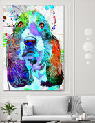 Basset Hound by Daniel Janda on GIANT ART - black digital painting