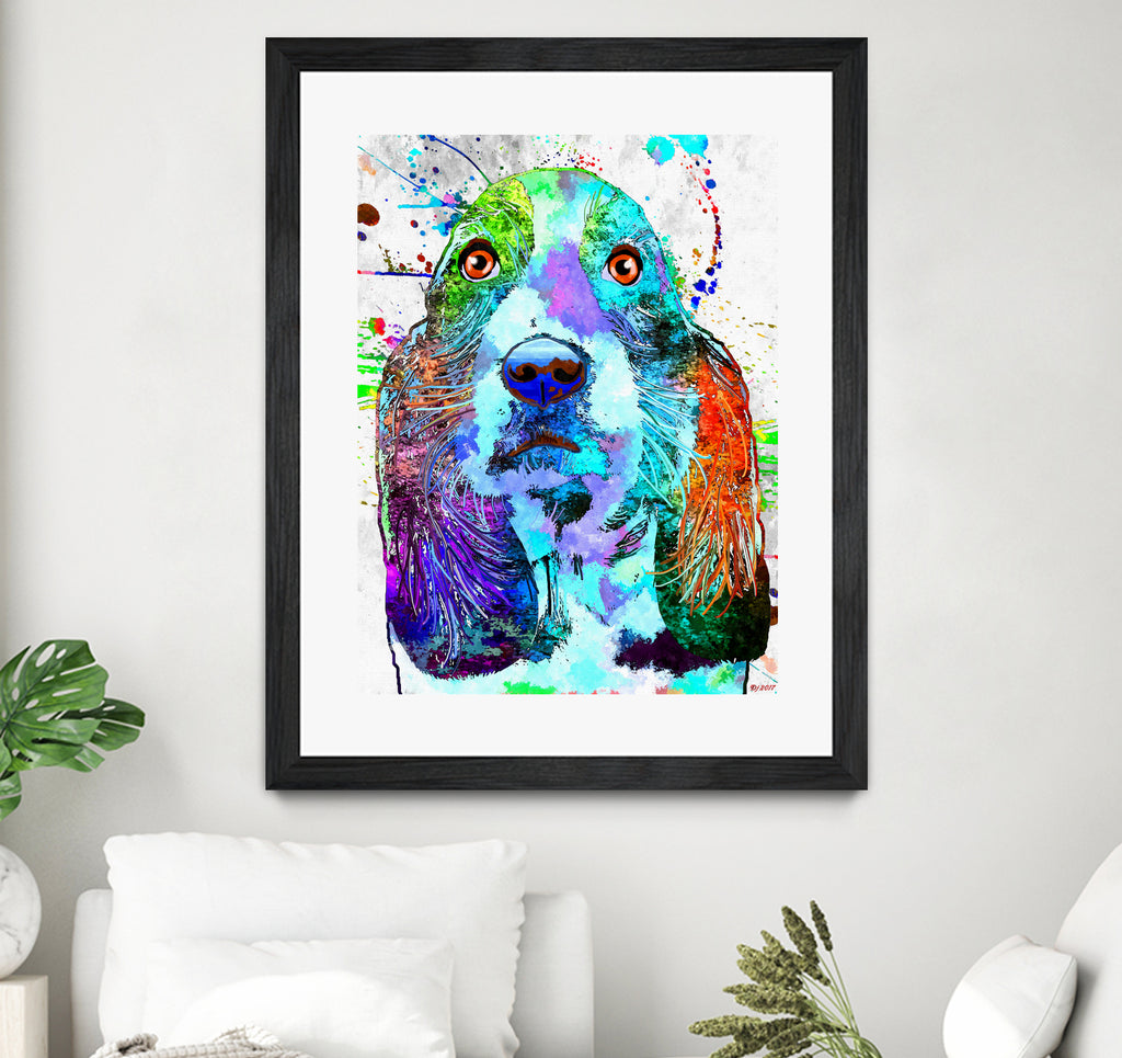 Basset Hound by Daniel Janda on GIANT ART - black digital painting