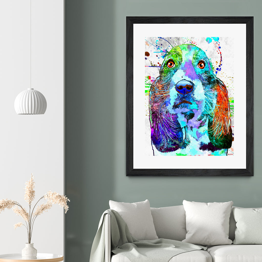 Basset Hound by Daniel Janda on GIANT ART - black digital painting