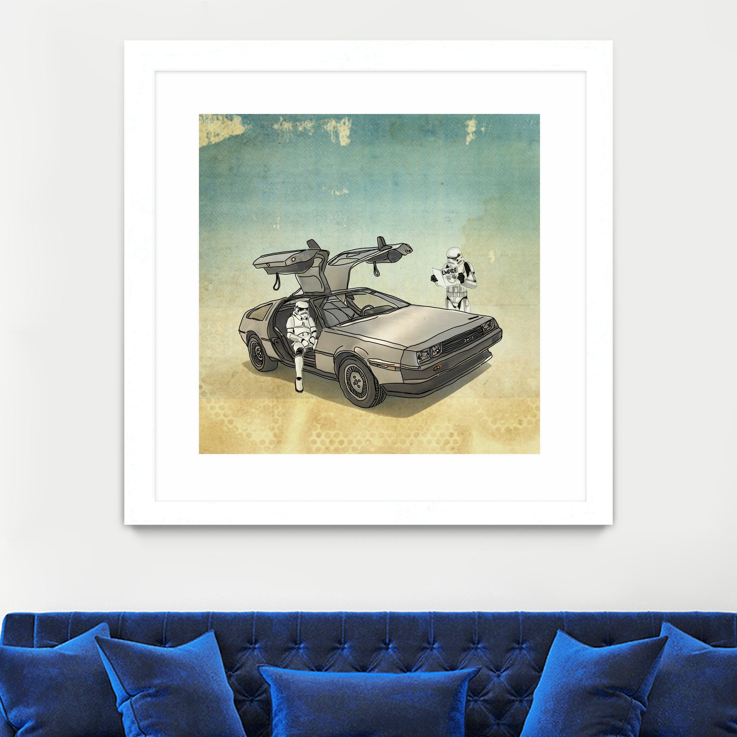 STORMTROOPER IN A DELOREAN II by Vin Zzep on GIANT ART - white digital painting