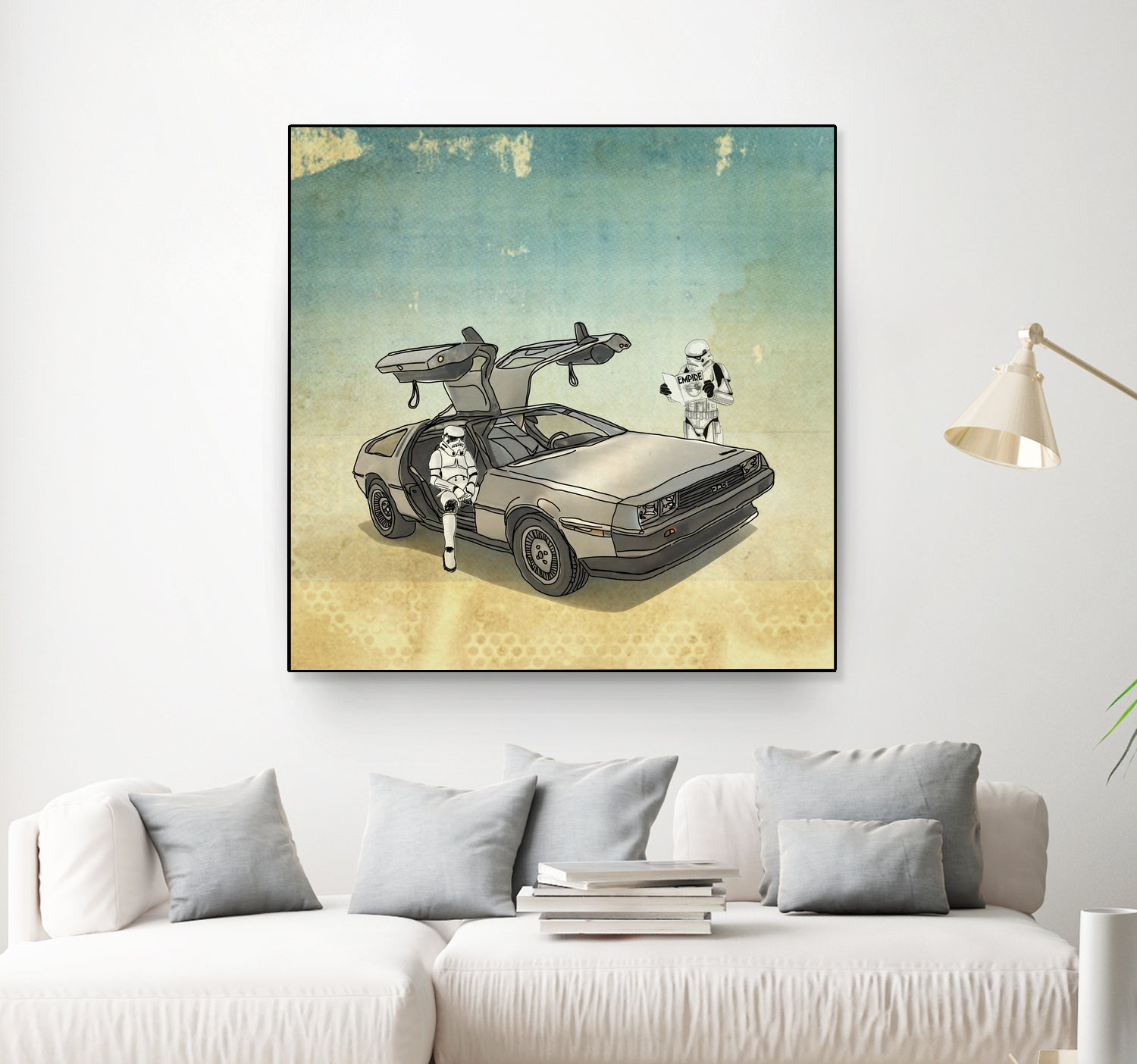 STORMTROOPER IN A DELOREAN II by Vin Zzep on GIANT ART - white digital painting