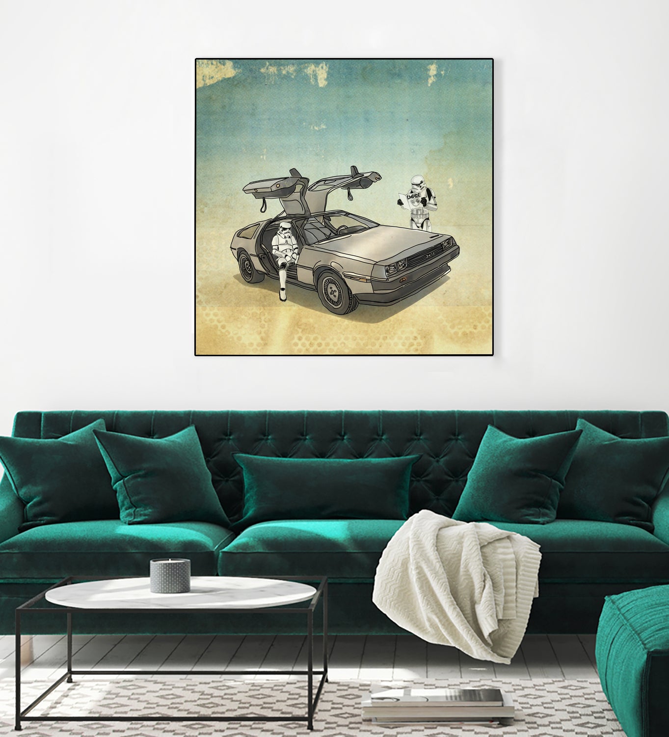 STORMTROOPER IN A DELOREAN II by Vin Zzep on GIANT ART - white digital painting