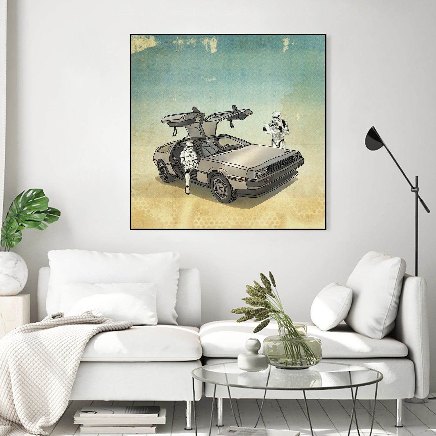 STORMTROOPER IN A DELOREAN II by Vin Zzep on GIANT ART - white digital painting